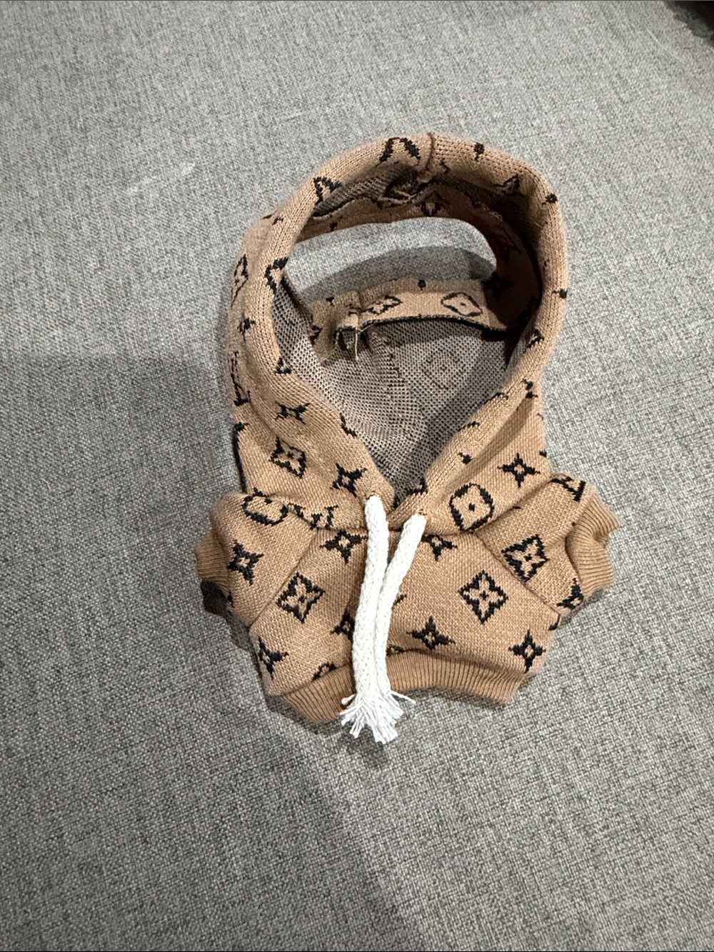 Labubu or XS Doll LV Hoodie in Tan